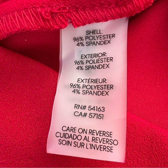 Calvin Klein Piping Trim Bow Sheath Dress Scuba Crepe Red Plus Size 20W Career - Picture 15 of 16